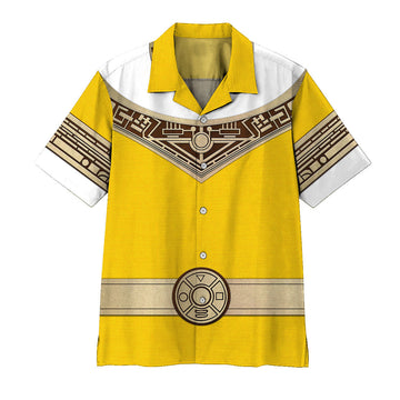 Gearhumans 3D Power Ranger Zeo Yellow Hawaii Shirt