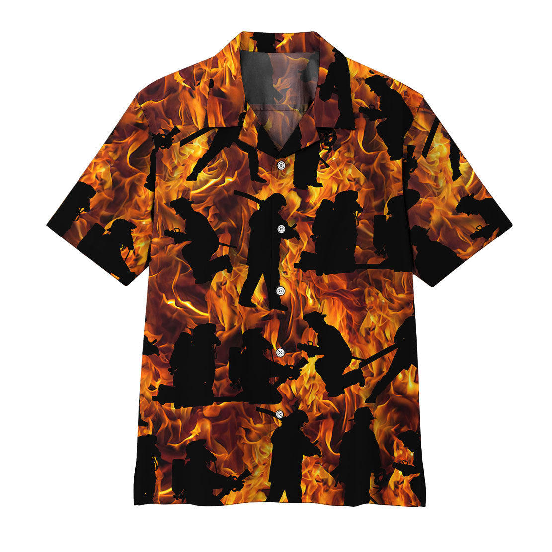 Gearhumans 3D Fire Fighter Hawaii Shirt