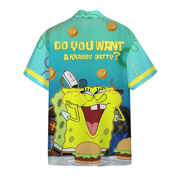 Gearhumans 3D SpongeBob Krabby Patty Custom Hawaiian Shirt