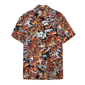 Gearhumans 3D One hundred Tigers Black Custom Hawaii Shirt