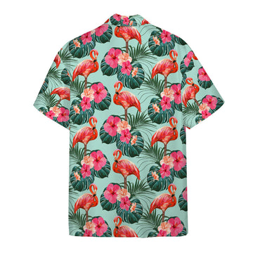 Gearhumans 3D Flamingo Beautiful Summer Floral Custom Hawaii Shirt