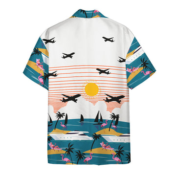 Gearhumans 3D Summer Beach Flamingo Hawaii Shirt