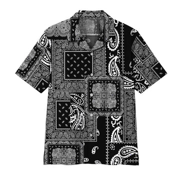 Gearhumans 3D Black Multiple Paisley Bandanas Hawaii Shirt