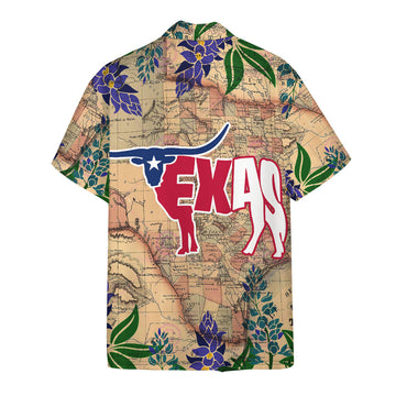 Gearhumans 3D Longhorn Flag Texas Hawaii Shirt