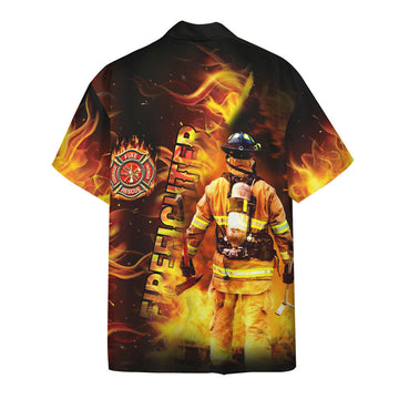 Gearhumans 3D Firefighter Hawaii Shirt