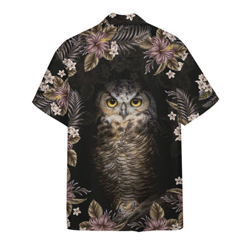 Gearhumans 3D Owl Flower Hawaii Shirt