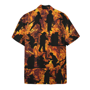 Gearhumans 3D Fire Fighter Hawaii Shirt