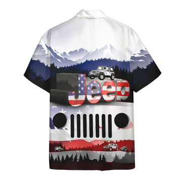 Gearhumans 3D Jeep American Flag Hawaii Shirt