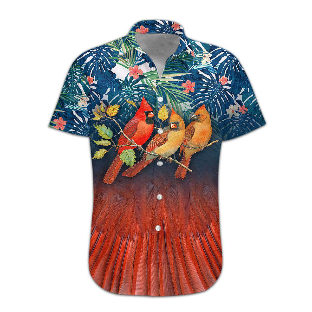 Gearhumans 3D Cardinal Bird Hawaii Shirt