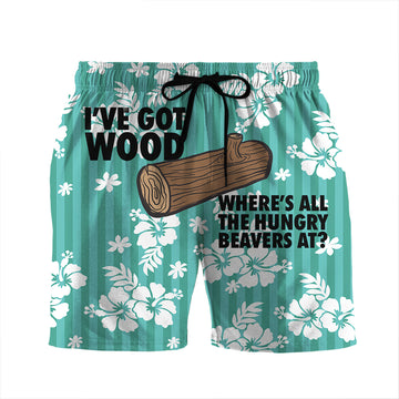 Gearhumans 3D Funny Wood Beach Shorts
