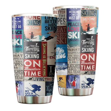 Gearhumans Skiing Quilt Pattern - Tumbler Cup