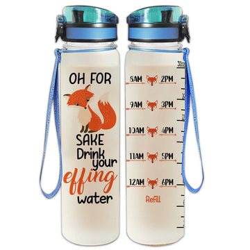 Gearhumans Drink Your Effing Water - Fox Water Tracker Bottle