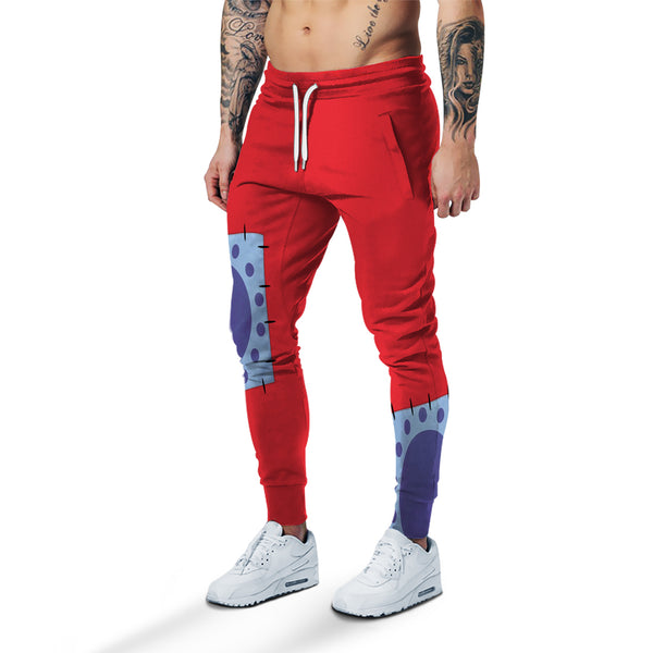 White Color Luffy Printed Joggers For Men