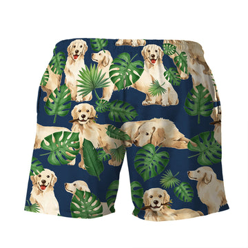 Gearhumans 3D Tropical Golden Retrievers Shorts