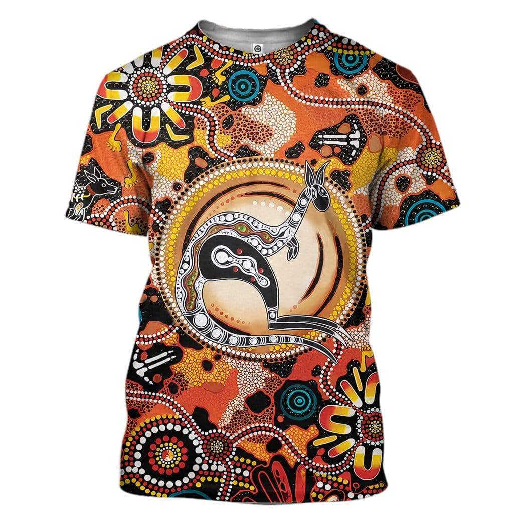 Aboriginal Kangaroo Custom T-Shirts Hoodie Apparel AN-DT0502205 3D Custom Fleece Hoodies T-Shirt S 