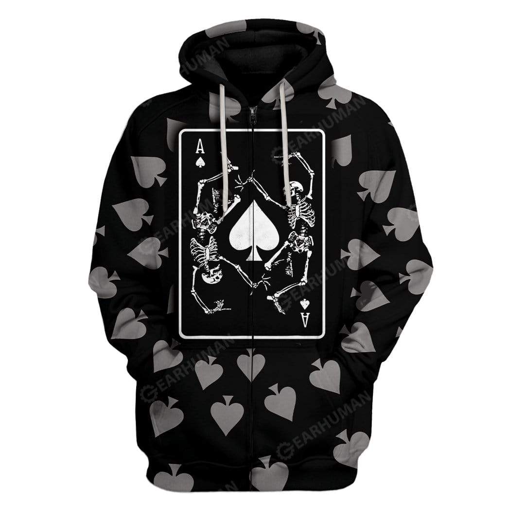 Ace Of Spades T-Shirts Hoodie Apparel SK-QM27111910 3D Custom Fleece Hoodies Zip Hoodie S 