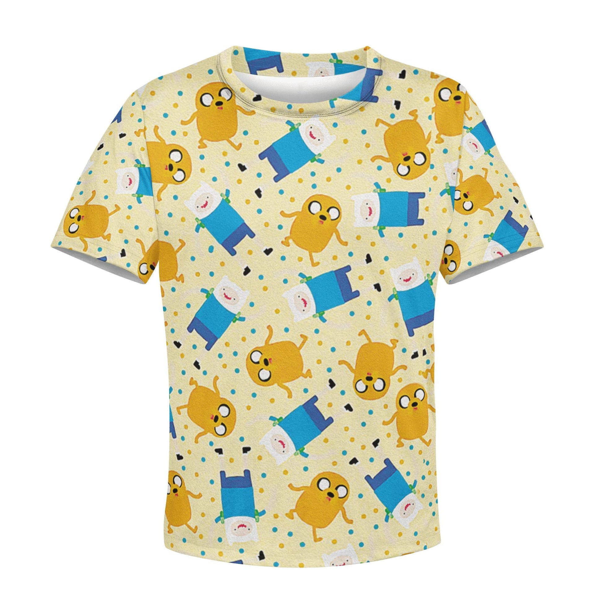 Adventure Time Finn And Jake Custom Hoodies T-shirt Apparel HD-MV110714K kid 3D apparel Kid T-Shirt 3XS/2-3 