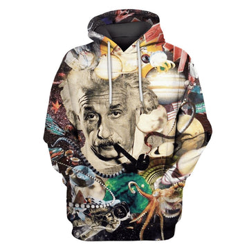 Gearhumans Albert Einstein thinking T-Shirts - Zip Hoodies Apparel