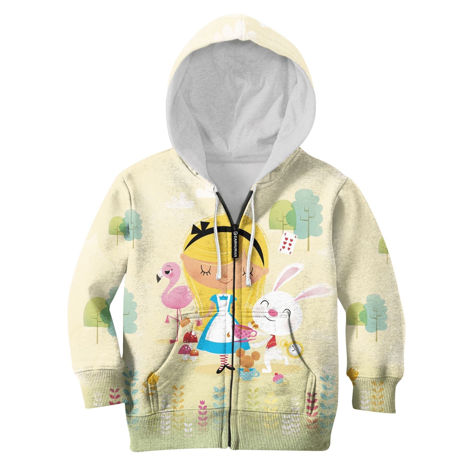 alice in wonderland Kid Custom Hoodies T-shirt Apparel HD-PET110313K kid 3D apparel Kid Zip Hoodie S/6-8 