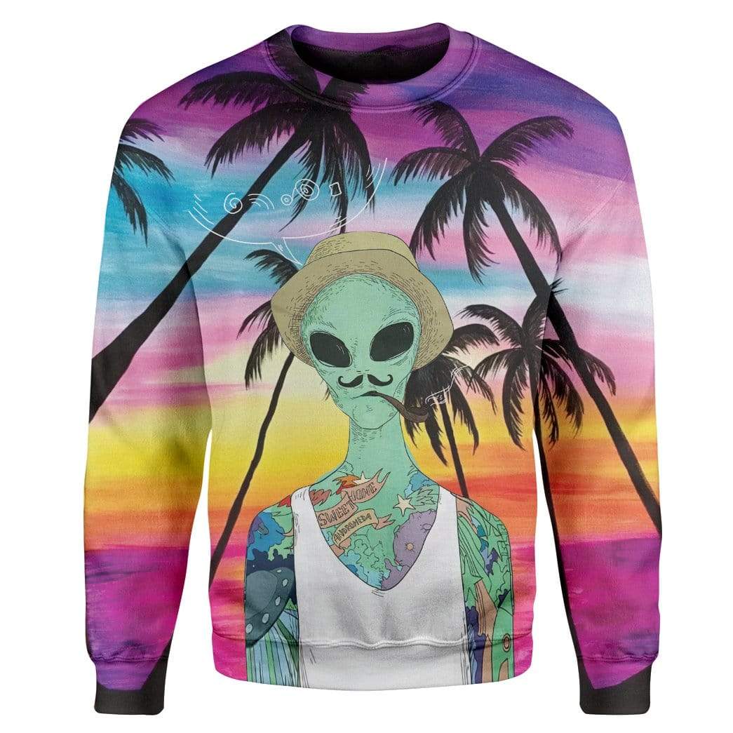 Alien Smoking Custom T-Shirts Hoodies Apparel HD-AT1112193 3D Custom Fleece Hoodies Long Sleeve S 