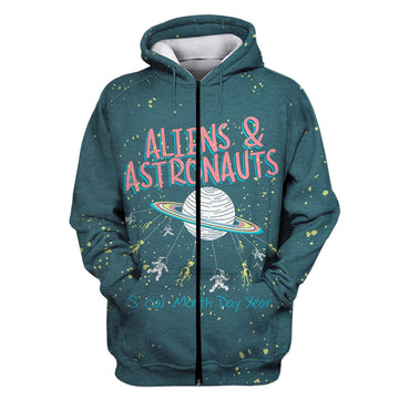Gearhumans Aliens And Astronauts OuterSpace Custom T-shirt - Hoodies Apparel
