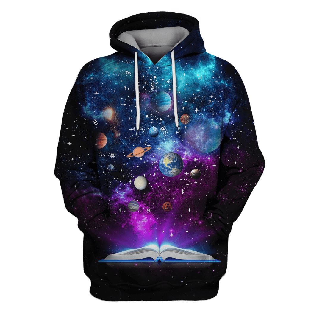 All planets in the universe from a book Custom T-shirt - Hoodies Apparel HD-GH110392 3D Custom Fleece Hoodies Hoodie S 