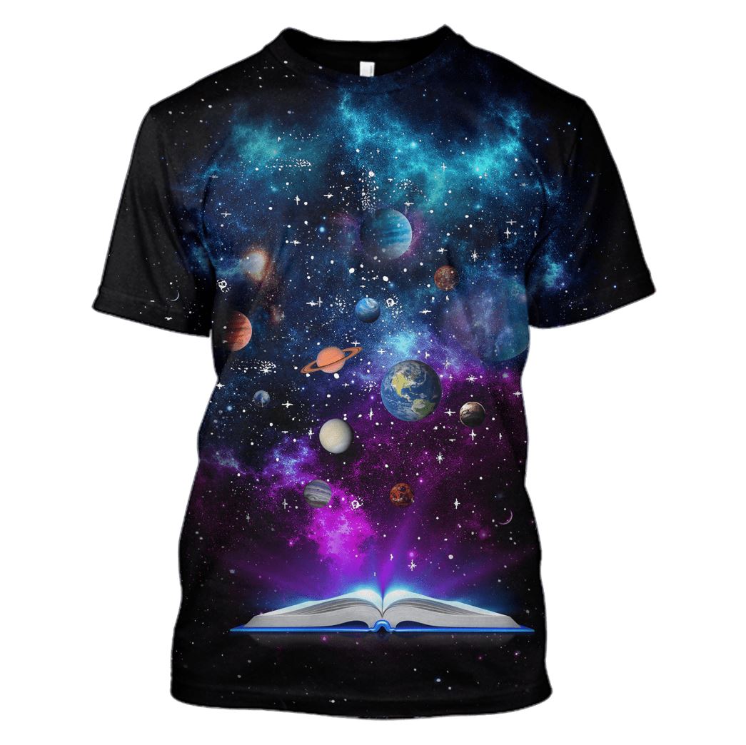 All planets in the universe from a book Custom T-shirt - Hoodies Apparel HD-GH110392 3D Custom Fleece Hoodies T-Shirt S 