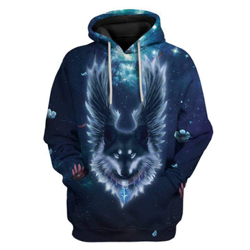 Gearhumans Angel Wolf In Night Custom T-Shirts Hoodies Apparel