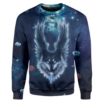 Gearhumans Angel Wolf In Night Custom T-Shirts Hoodies Apparel