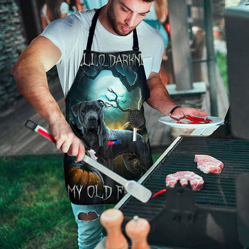 Gearhumans 3D Pitbull Hello Darkness My Old Friend Custom Apron