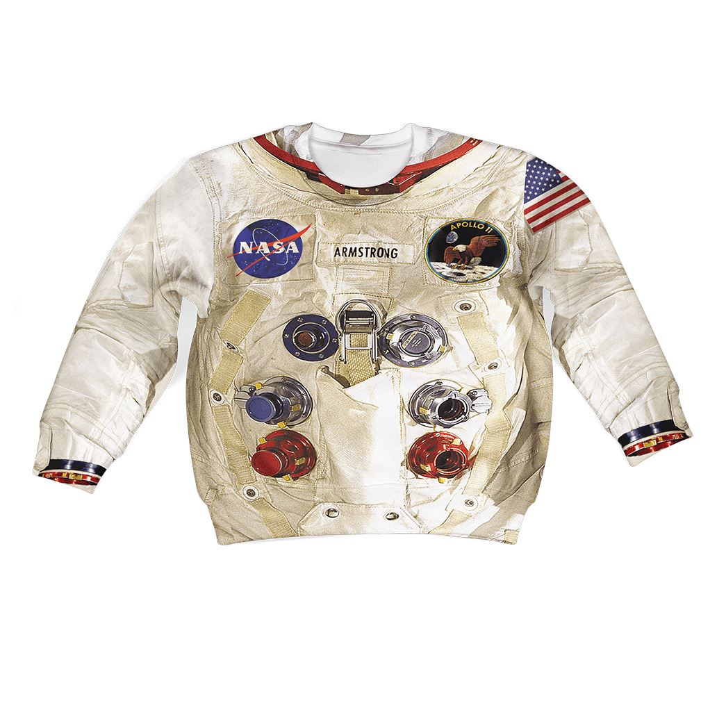 Armstrong Astronaut Kid Custom Hoodies T-shirt Apparel HD-KGH110124 kid 3D apparel Kid Sweatshirt 2XS/3-4 