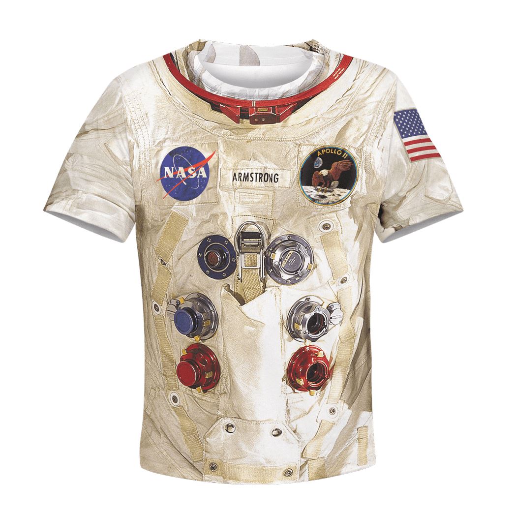 Armstrong Astronaut Kid Custom Hoodies T-shirt Apparel HD-KGH110124 kid 3D apparel Kid T-Shirt 3XS/2-3 