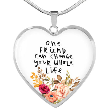 Gearhuman 3D Friendship Day One Friend Can Change Your Life Custom Heart Necklace