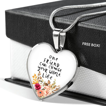 Gearhuman 3D Friendship Day One Friend Can Change Your Life Custom Heart Necklace