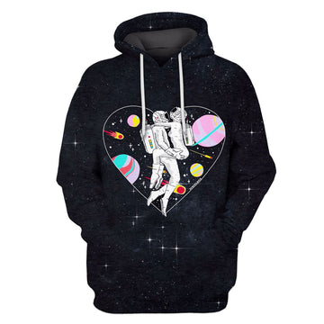 Gearhumans Astronaut Couper Lovers OuterSpace Custom T-shirt - Hoodies Apparel