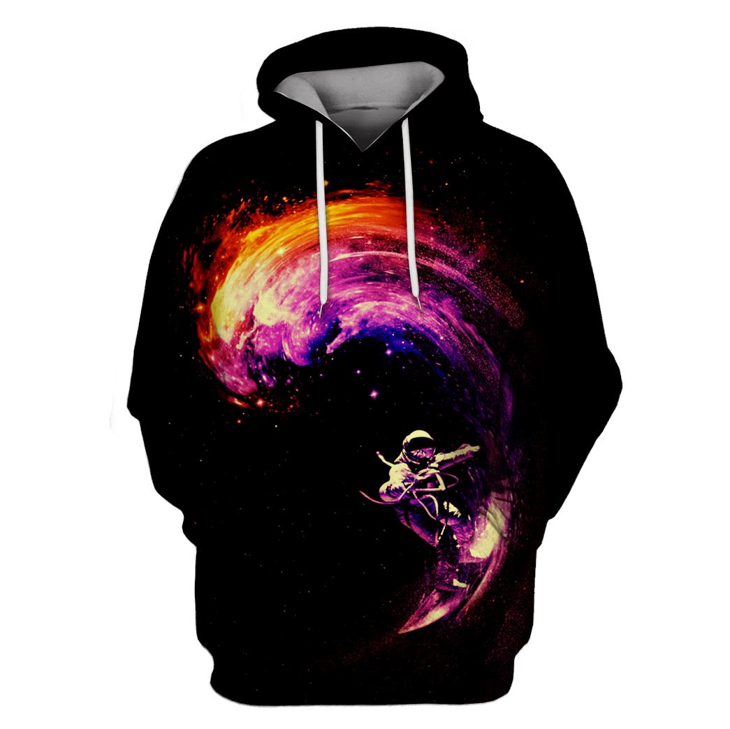 Astronaut facing with waves Custom T-shirt - Hoodies Apparel GH110248 3D Custom Fleece Hoodies Hoodie S 