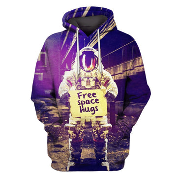 Gearhumans Astronaut Free Space Huge Custom T-shirt - Hoodies Apparel