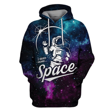 Astronaut I need more space Custom T-shirt - Hoodies Apparel GH110308 3D Custom Fleece Hoodies Hoodie S 