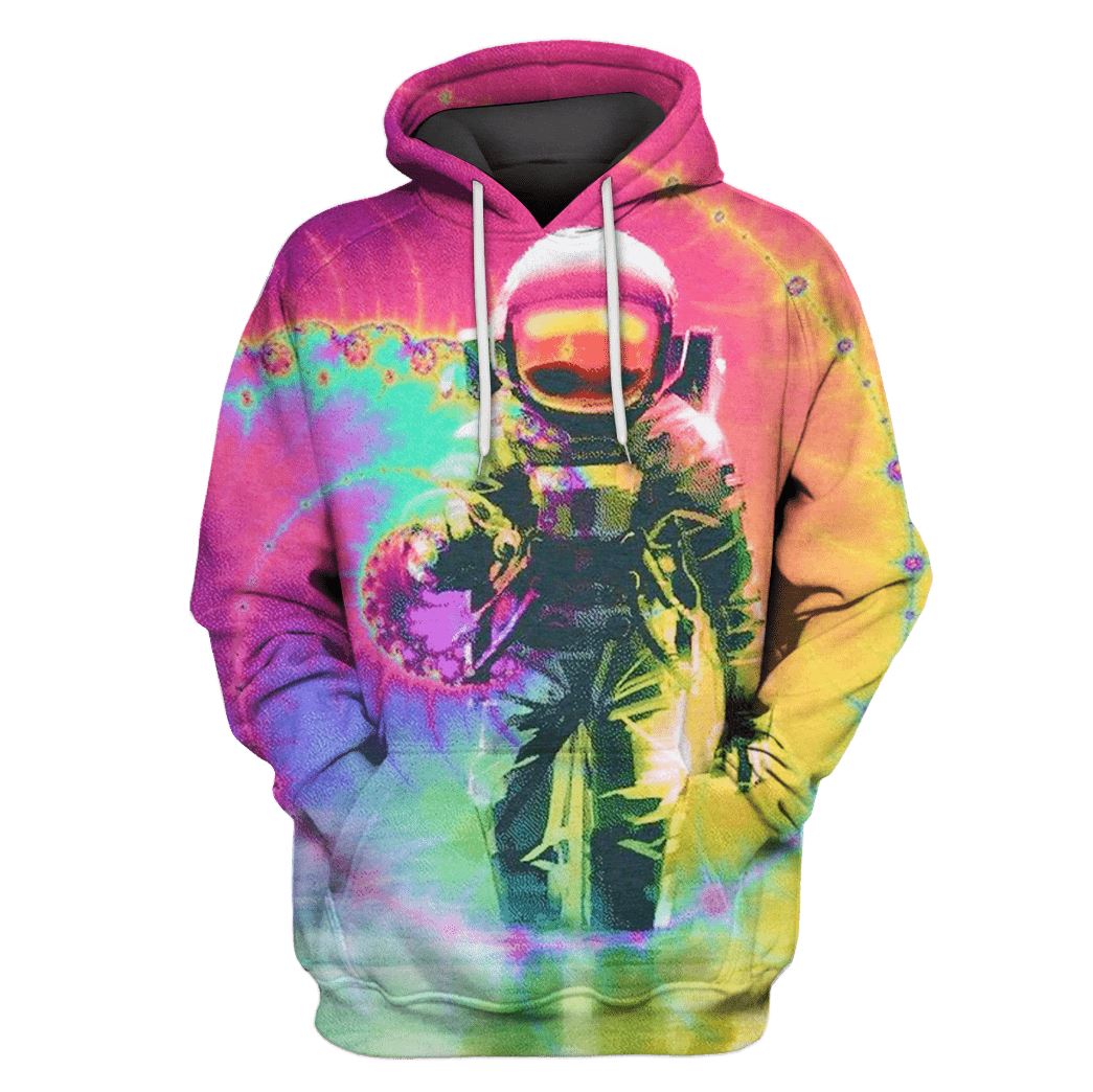 Astronaut in colorful galaxy Custom T-shirt - Hoodies Apparel GH110290 3D Custom Fleece Hoodies Hoodie S 
