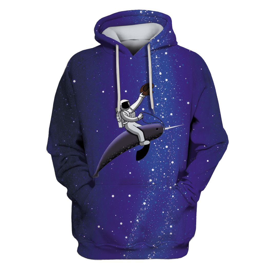 Astronaut in galaxy background Custom T-shirt - Hoodies Apparel HD-GH110480 3D Custom Fleece Hoodies Hoodie S 