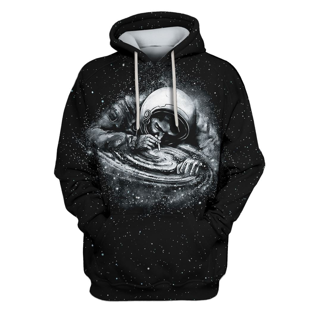 Astronaut In Space Custom T-shirt - Hoodies Apparel HD-GH110549 3D Custom Fleece Hoodies Hoodie S 