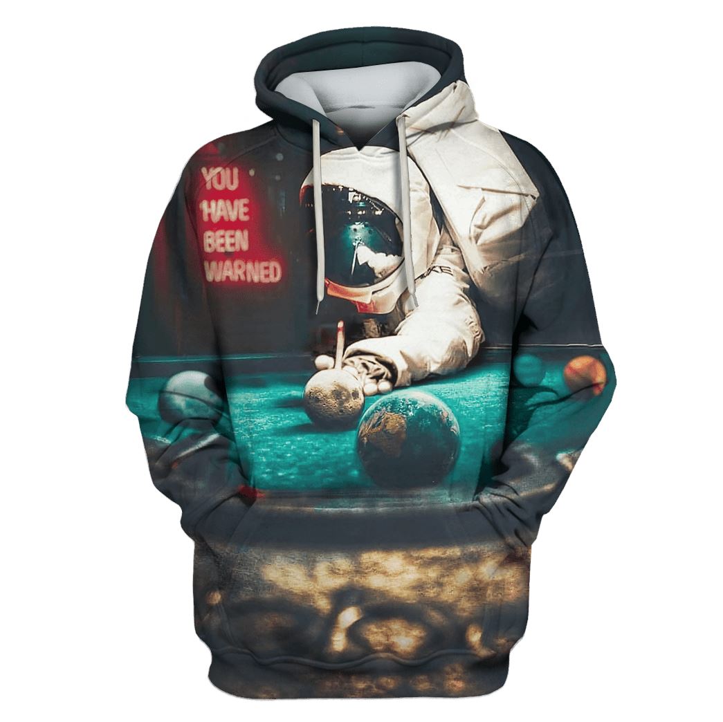 Astronaut is playing bi-a Custom T-shirt - Hoodies Apparel HD-GH110547 3D Custom Fleece Hoodies Hoodie S 