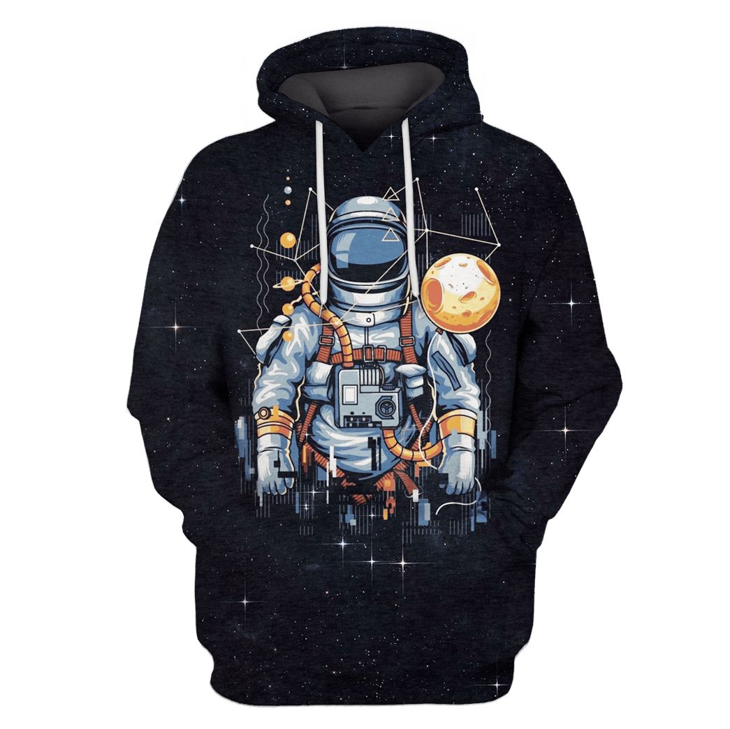 Astronaut Machine Outerspace Custom T-shirt - Hoodies Apparel GH110332 3D Custom Fleece Hoodies Hoodie S 