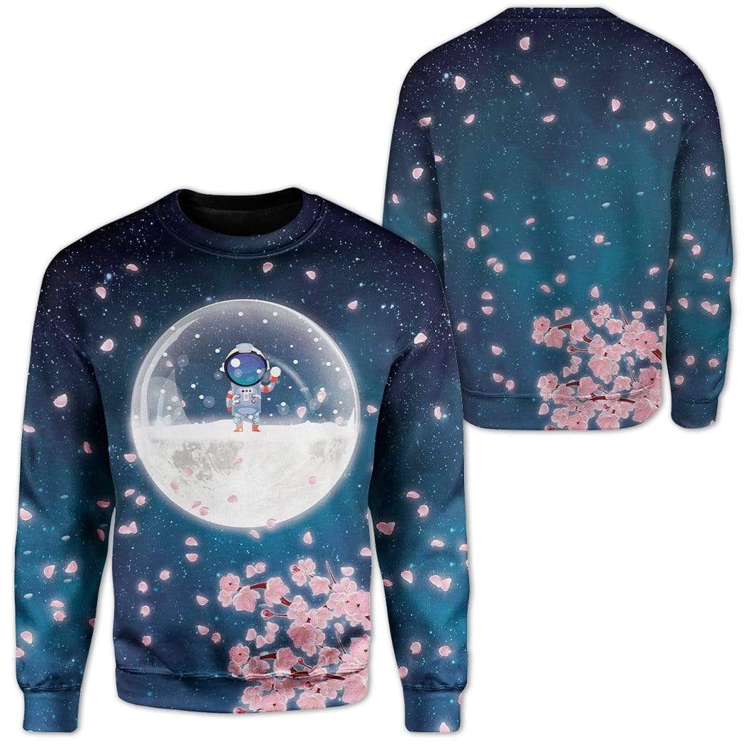 Astronaut On Winter Moon Custom T-Shirts Hoodies Apparel NA-TA1012194 3D Custom Fleece Hoodies 