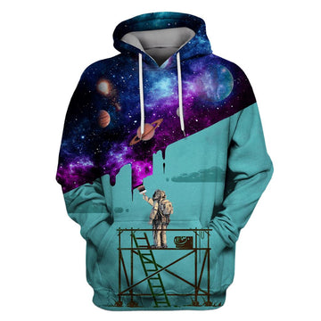 Astronaut Printing OuterSpace Custom T-shirt - Hoodies Apparel HD-GH110421 3D Custom Fleece Hoodies Hoodie S 