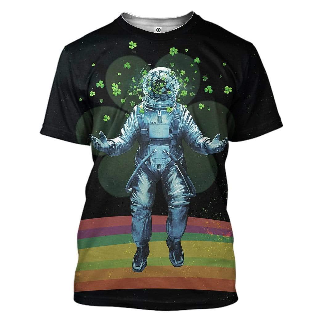Astronaut Saint Patrick's Day Custom T-Shirts Hoodies Apparel GL-TA2001205 3D Custom Fleece Hoodies T-Shirt S 