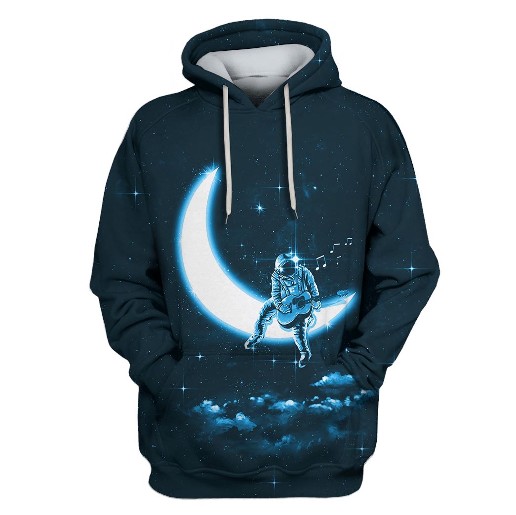 Astronaut Singing On The Moon Custom T-shirt - Hoodies Apparel HD-GH110554 3D Custom Fleece Hoodies Hoodie S 