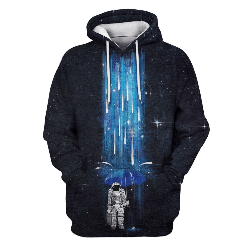 Astronaut Standing under the rain Custom T-shirt - Hoodies Apparel GH110293 3D Custom Fleece Hoodies Hoodie S 