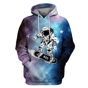 Gearhumans Astronaut Surfing OuterSpace Custom T-shirt - Hoodies Apparel