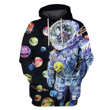 Astronaut Surrealist OuterSpace Custom T-shirt - Hoodies Apparel GH110362 3D Custom Fleece Hoodies Hoodie S 